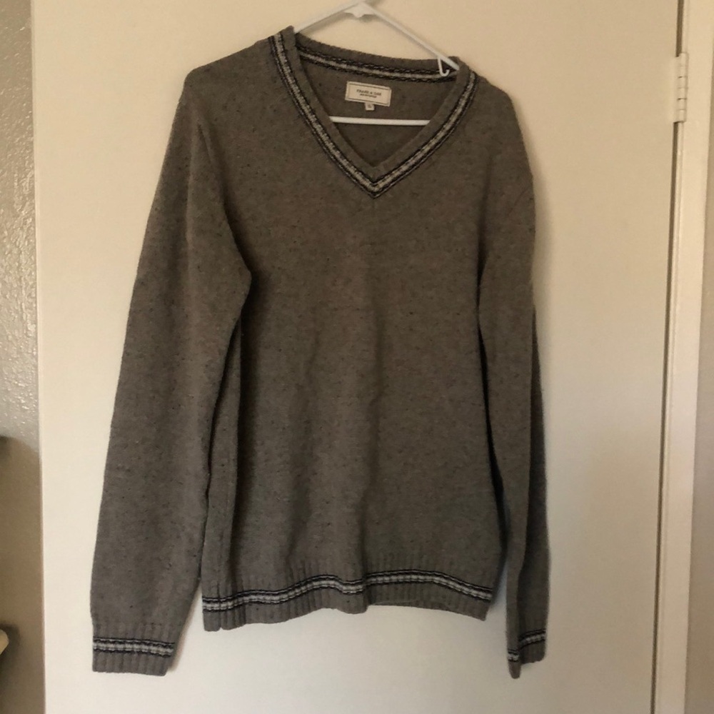 Frank & Oak wool blend pull over V neck sweater shirt size XL TG